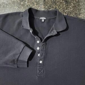 J Peterman Long Sleeve Polo Thick Heavy Cotton Shirt Old Money Classic Casual XL